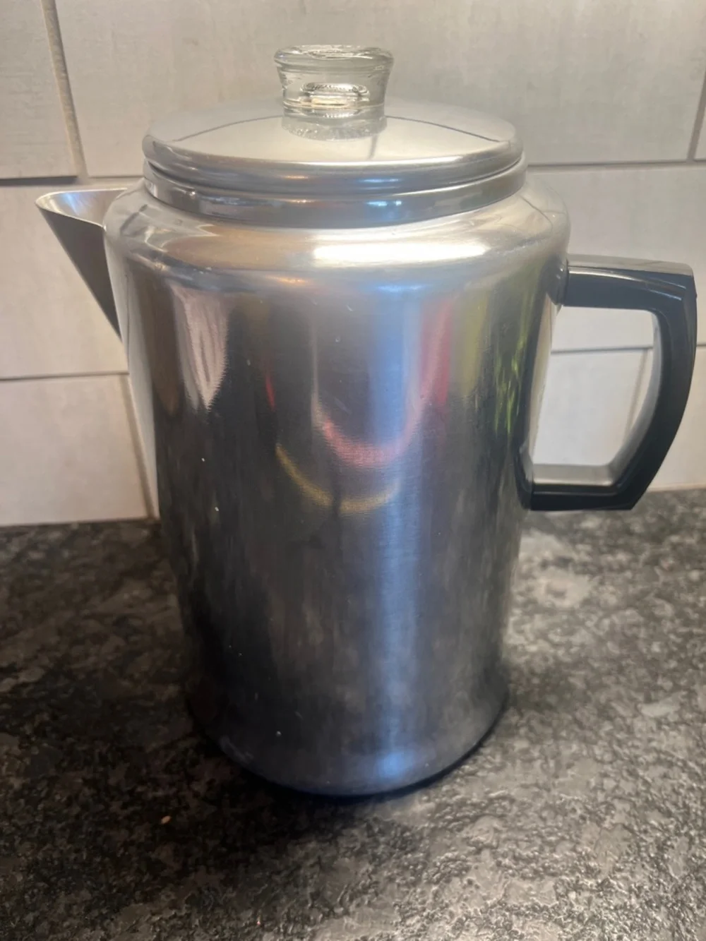 Vintage 20 CUP Aluminum stovetop or campfire coffee pot. Exc condition.